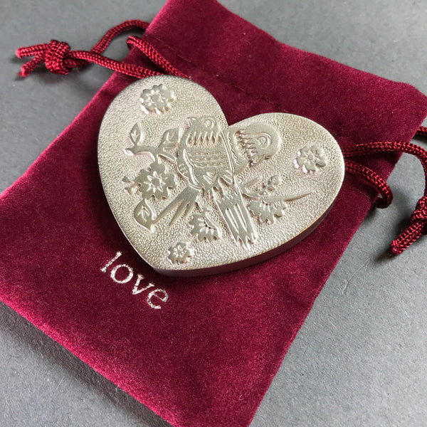 A Solid Pewter 'Love Token'