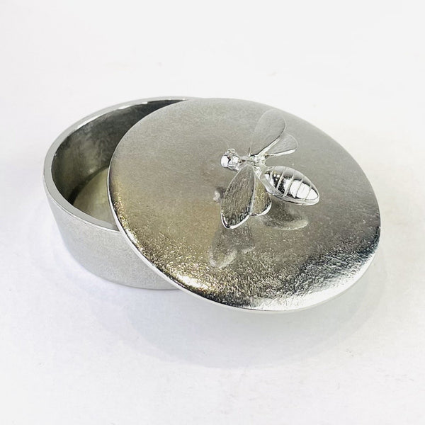 Medium Pewter Trinket Box with Bee