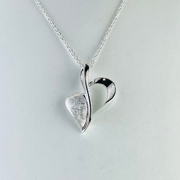 Silver Heart Shaped Pendant by 'Unique'