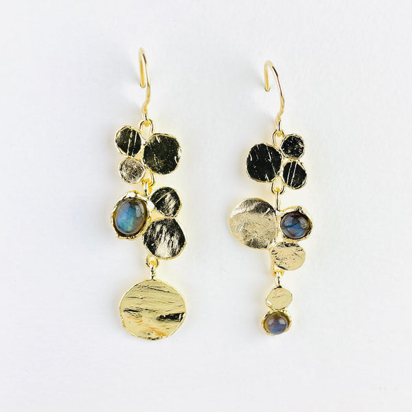 Silver and Gold Plated Labradorite Earrings by JB Designs.