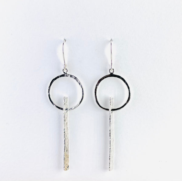 Hammered Silver Geometric Earrings by JB Designs.