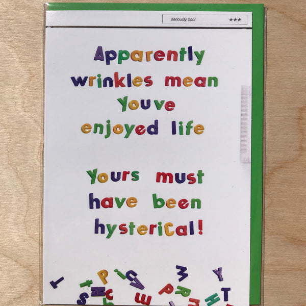 ' Wrinkles 'Birthday Card by Brainbox Candy.