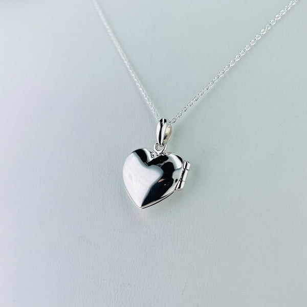 Hammered Silver Heart Locket Pendant.