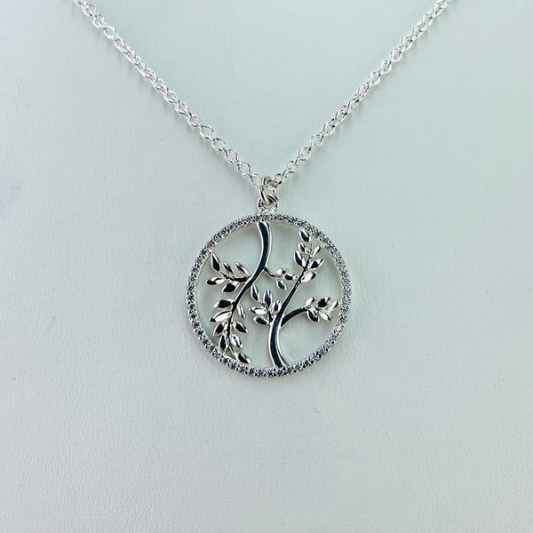 Silver and Cz 'Tree' Pendant by 'Unique and Co'