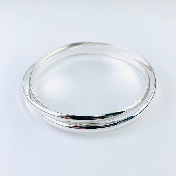 Triple link Sterling Silver Bangle