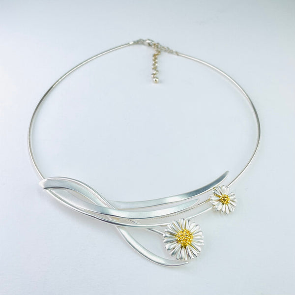 Silver Handmade Daisy Necklace by Sheena McMaster.
