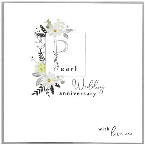 Pearl Wedding Anniversary Card by Cinnamon Aitch.