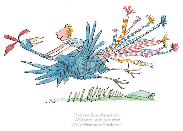 Roald Dahl's Dirty Beasts 'Why Children Go to Wonderland ' Framed Limited Edition Print by Quentin Blake.