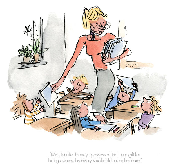 Roald Dahl's Matilda 'Miss Jennifer Honey' Framed Limited Edition Print by Quentin Blake.