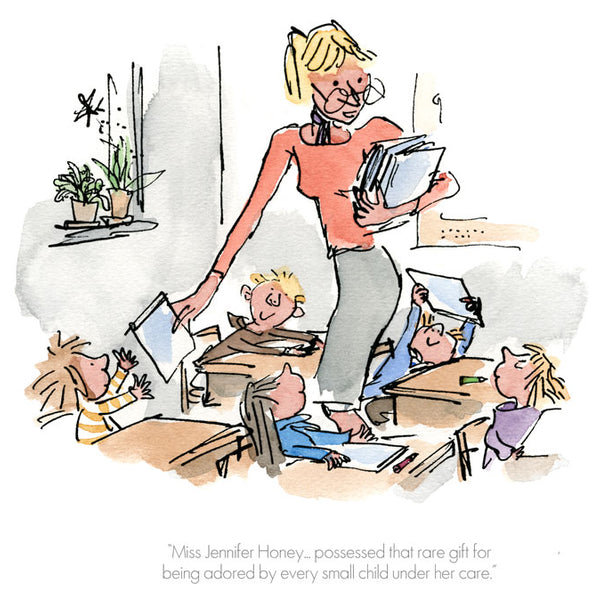 Roald Dahl's Matilda 'Miss Jennifer Honey' Framed Limited Edition Print by Quentin Blake.