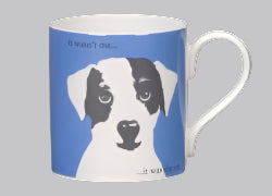 Small 'Portrait of Scruff' Blue Bone China Mug by Repeat Repeat