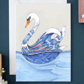 'Swan' Blank Greetings Card.