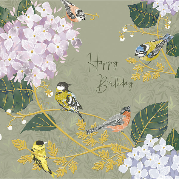 National Trust 'Garden Birds' Happy Birthday Card.