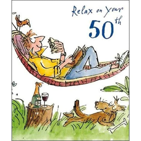 Quentin Blake '50th Birthday ' Card.