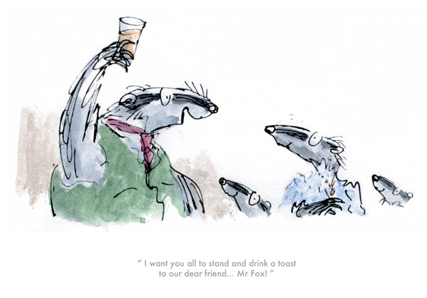 Roald Dahl's Fantastic Mr Fox 'To Our Dear Friend' Framed Limited Edition Print by Quentin Blake.