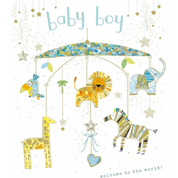 Woodmansterne 'Welcome to the world' Baby Boy Card.