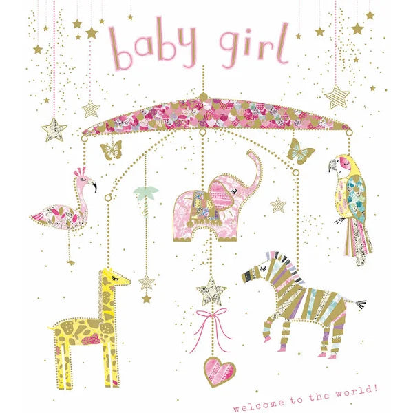 Woodmansterne 'Welcome to the world' Baby Girl Card.