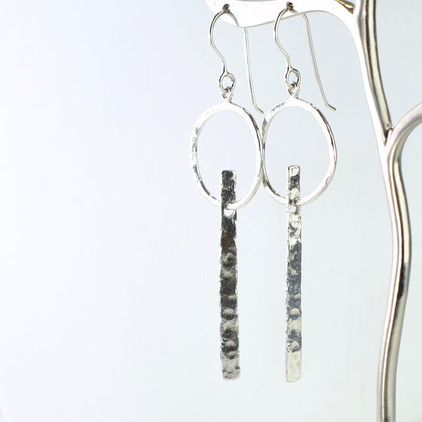 Hammered Silver Geometric Earrings by JB Designs.