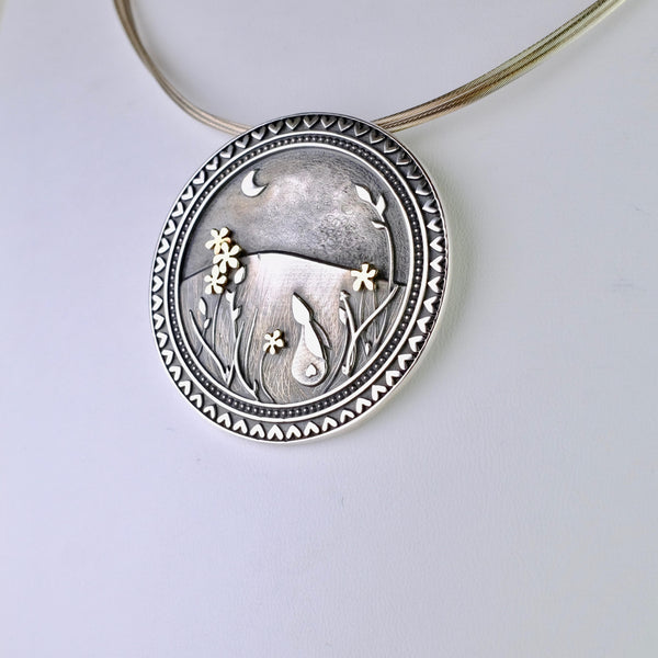 Linda Macdonald Handmade Silver 'Moondance' Pendant.