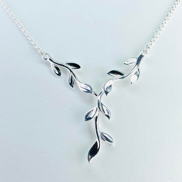 High Polished Silver Leaf Necklace by JB Designs.