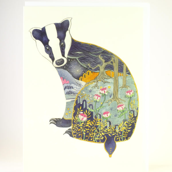 'Badger' Blank Greetings Card.