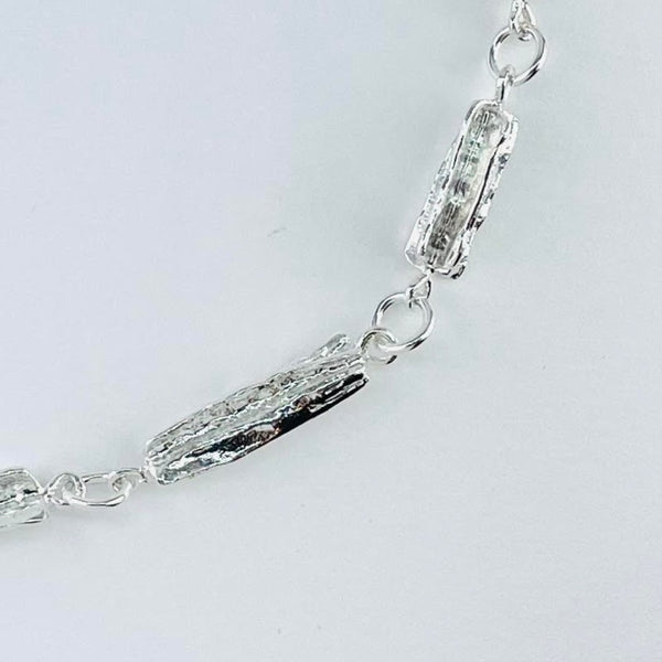 Heavy Textured Silver Link Necklace by JB Designs.
