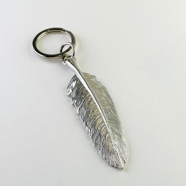 Pewter Feather Key Ring.