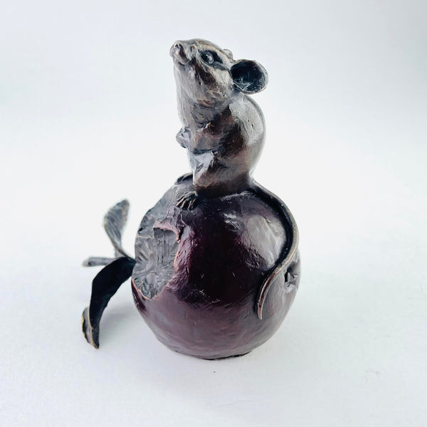 Limited Edition Bronze 'Mouse on Apple' By Michael Simpson.
