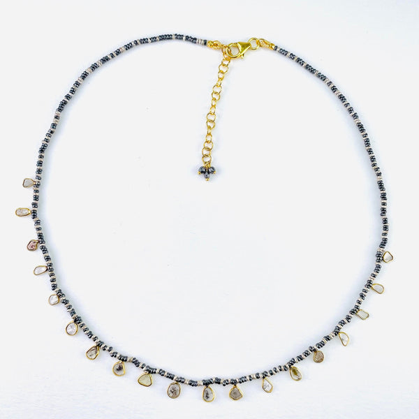 Multi Diamond Beaded Necklace by JB Designs.