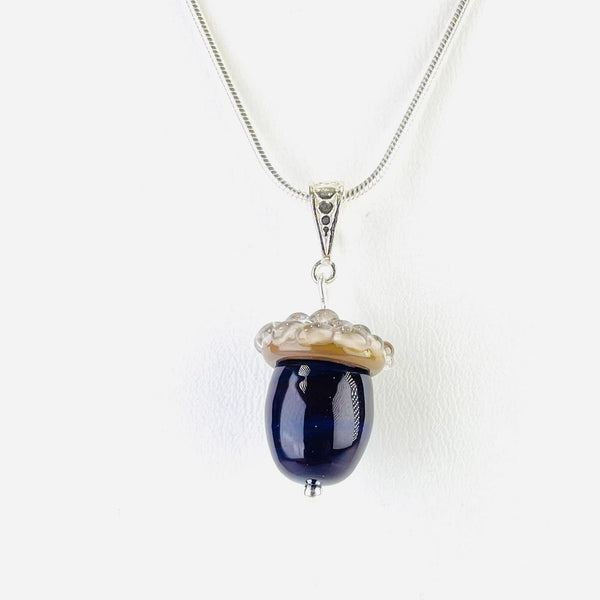 Handmade Glass Acorn Pendant.
