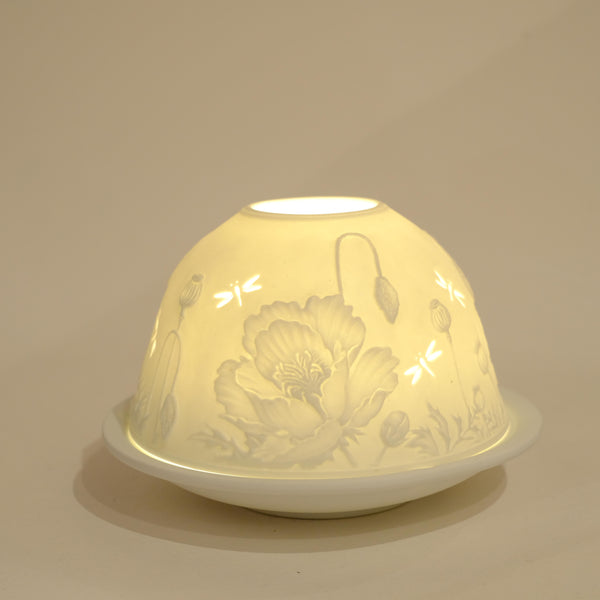 'Poppies' Ceramic Tea Light Holder.