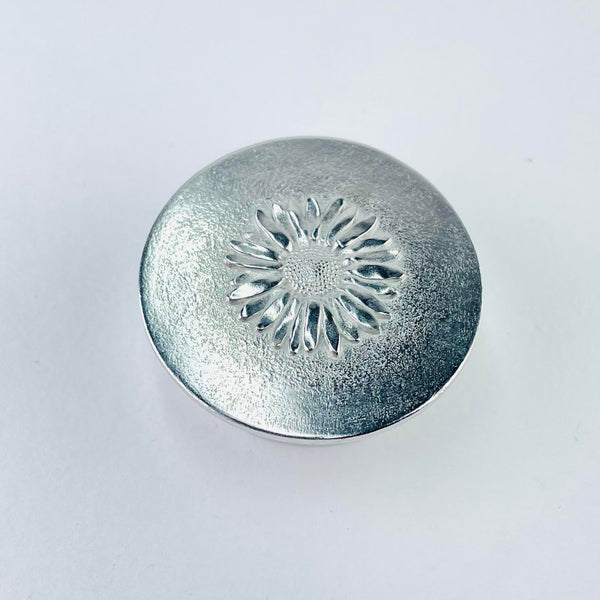 Small Daisy Pewter Trinket Box.