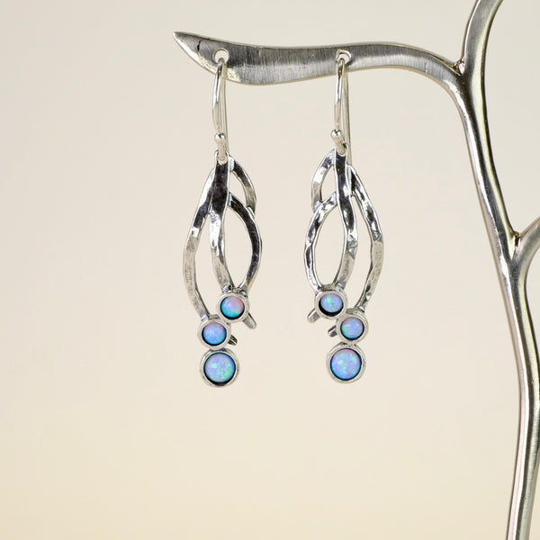 Opal and Silver Earrings by JB Designs