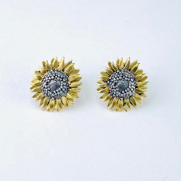 Sterling silver deals sunflower earrings