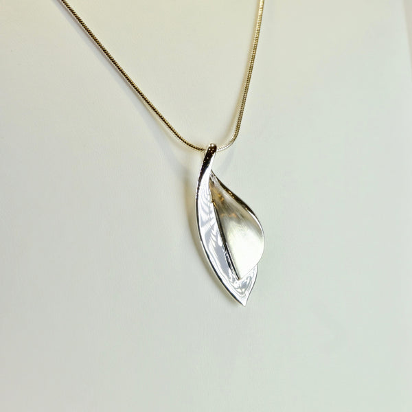 Satin and High Polished Silver Pendant by JB Designs.