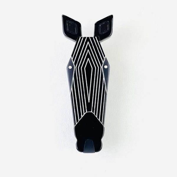 Resin Zebra Brooch.