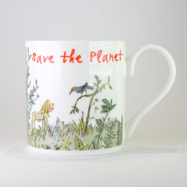 'Save the Planet' by Quentin Blake Bone China Mug.