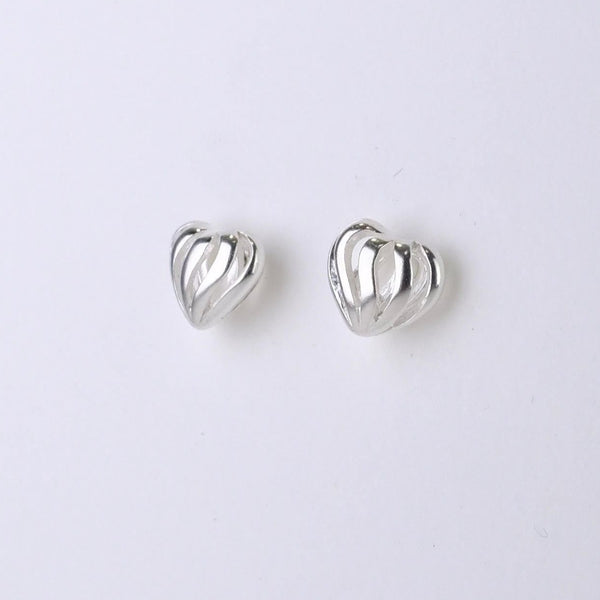 Silver Heart Stud Earrings by JB Designs.