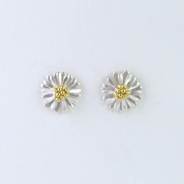 Handmade Silver Small Daisy Stud Earrings by Sheena McMaster.