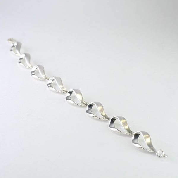 Matt and Polished Silver Linked Bracelet by JB Designs.