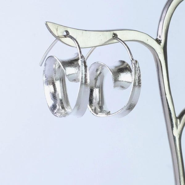 Organic Curved Hoop Earrings by JB Designs.