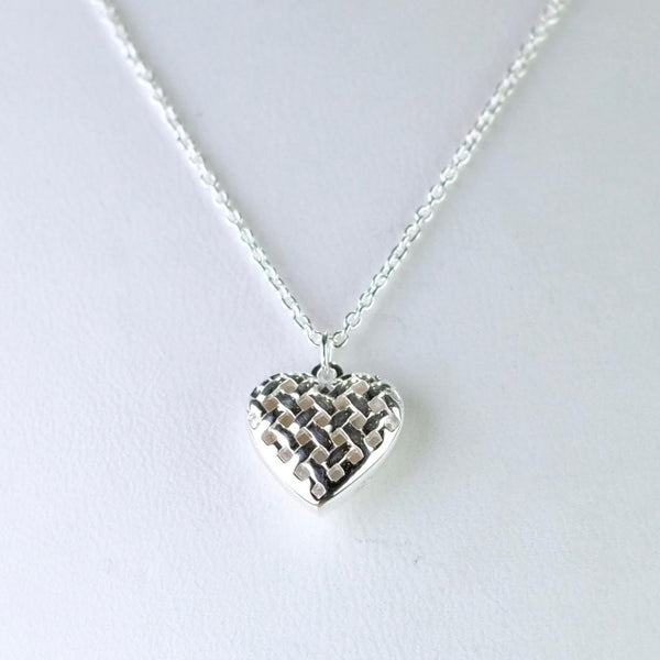 Lattice Silver Heart Shaped Pendant by 'Unique'