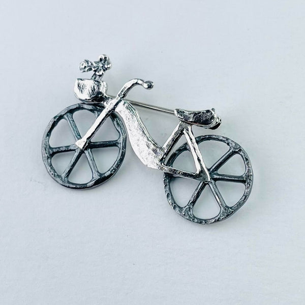 Two Tone Silver Bicycle Brooch by JB Designs.