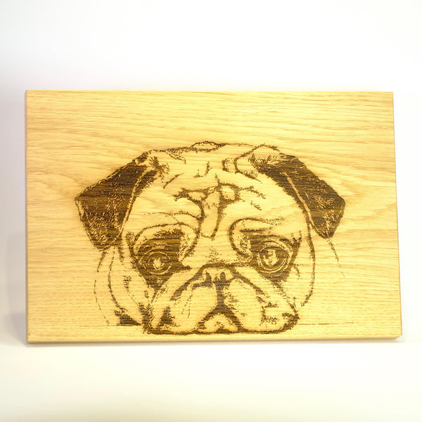 'Pug' Oak Chopping Board.