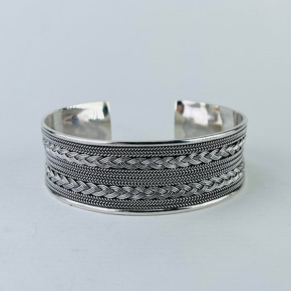 UK 1935 Engraved Sterling Silver Wrap Belt Hinged Wide Bangle Bracelet Ci  103 | eBay