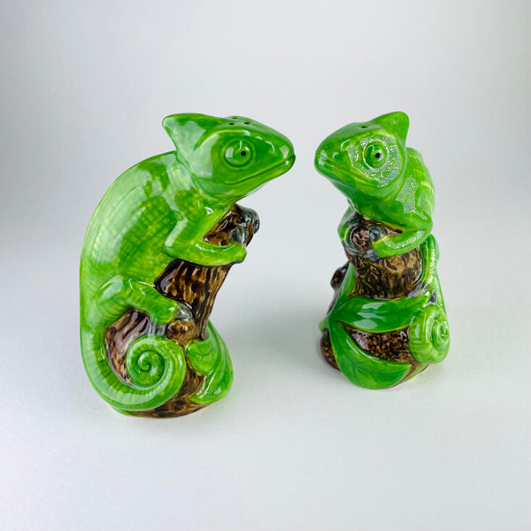 Ceramic 'Chameleon' Salt and Pepper Set by Quail