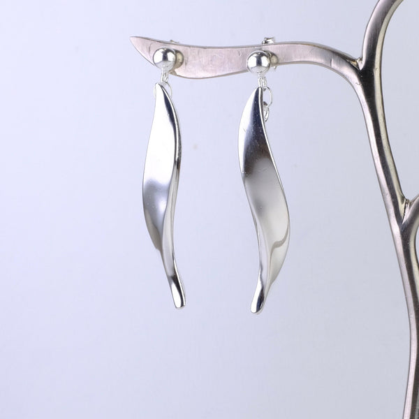 Sterling Silver Twist Drop Earrings by JB Designs.