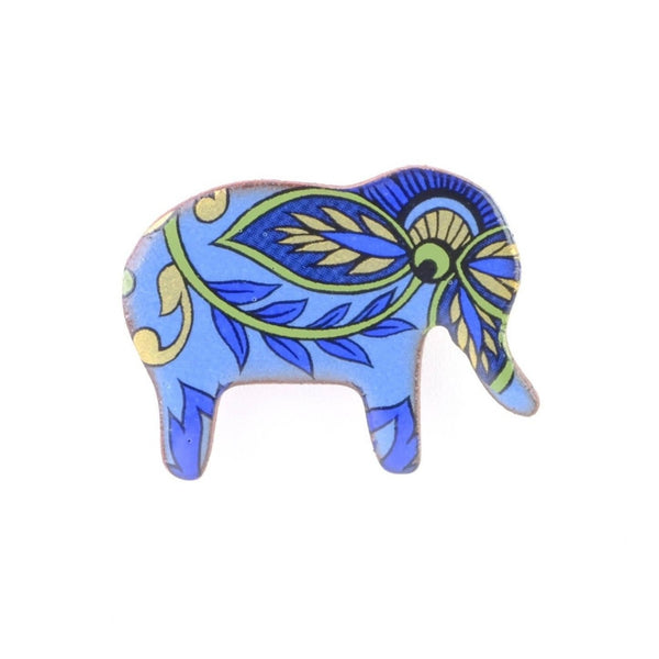 Handmade Ceramic Elephant Brooch.