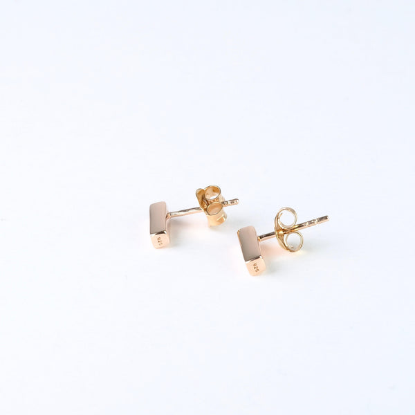 Gold Plated Stick Stud Earrings by JB Designs.