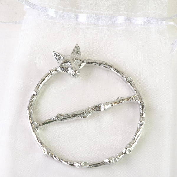 Pewter Scarf Ring - Fox Design.